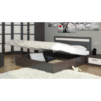 Двуспальная кровать с подъемным механизмом «Токио» СМ-131.12.001 Венге Цаво, Венге Цаво/Дуб Белфорт